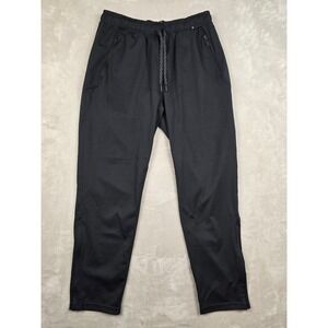 Kirkland Signature Active Pant Mens Large Black Ankle Zip Pockets Drawstring